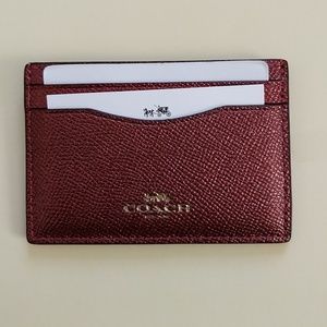 Coach matelic leather card case